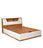 Eternal Queen Size Bed in Teak & Light Grey Finish with Hydraulic Storage