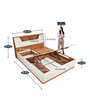 Eternal Queen Size Bed in Teak & Light Grey Finish with Hydraulic Storage