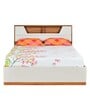 Eternal Queen Size Bed in Teak & Light Grey Finish with Hydraulic Storage