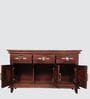 Ethan Solid Wood Sideboard in Mahogany Finish with Mirrors
