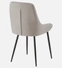 Ethan Velvet Fabric Dining Chair In Off White Color