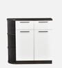 Ethereal 2 Door Shoe Cabinet in Black & White Colour