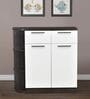 Ethereal 2 Door Shoe Cabinet in Black & White Colour