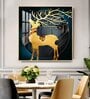Ethereal Antlers Glass Finish Square Wall Art