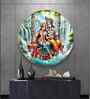 Ethereal Goddess Radha And God Krishna Acrylic Round Wall Art