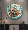 Ethereal Goddess Radha And God Krishna Acrylic Round Wall Art