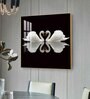 Ethereal Swan Mirage Glass Finish Square Wall Art