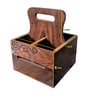 Ethinic Brown Sheesham Wood Cutlery Holder