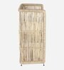 Ethnic 3 Tier Cane Open Shoe Rack in Beige Finish