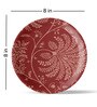 Ethnic Floral Printed Porcelain Wall Plate Set Of 6