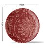 Ethnic Floral Printed Porcelain Wall Plate Set Of 6