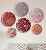 Ethnic Floral Printed Porcelain Wall Plate Set Of 6