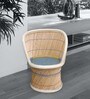 Ethnic Wicker Patio Chair in Beige & Multi Colour