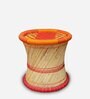 Ethnic Wicker Seating Stool in Orange Colour