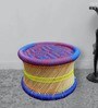 Ethnic Wicker Foot Stool in Blue Colour