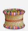 Ethnic Damroo Wicker Foot Stool in Multi Colour