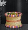 Ethnic Damroo Wicker Foot Stool in Multi Colour