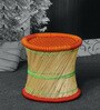 Ethnic Bikaneri Wicker Seating Stool in Multi Colour