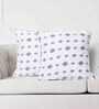 White Floral Cotton 20 x 20 Inches Cushion Covers (Set of 2)