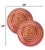 Ethnic motif Pink (14 x 14) Jute (Set of 6) Placemats