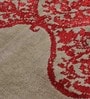 Red Persian Polyester 3 ft x 5 ft Hand Tufted Carpet
