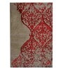 Red Persian Polyester 3 ft x 5 ft Hand Tufted Carpet