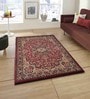 Red Polypropylene Vintage 4 x 6 Feet Hand Woven Carpet