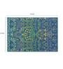 Blue Nylon Vintage 4 x 6 Feet Machine Made Carpet