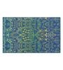 Blue Nylon Vintage 4 x 6 Feet Machine Made Carpet