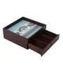 Ethnic Ornament Brown MDF Wood Cutlery Holder