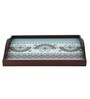 Ethnic Ornament Brown Teak Wood & MDF Serving Tray Reinvention factory