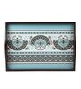 Ethnic Ornament Brown Teak Wood & MDF Serving Tray Reinvention factory