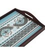 Ethnic Ornament Brown Teak Wood & MDF Serving Tray Reinvention factory