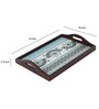 Ethnic Ornament Brown Teak Wood & MDF Serving Tray Reinvention factory