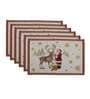 Ethnic Red & Green Cotton 19 X 13 Inches Christmas Placemats (Set of 7)