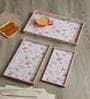 Ethnic vintage Multicolor MDF Multipurpose Serving Tray ( Set of 3)