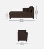 Ethos Fabric LHS Chaise Lounger In Mahogany Finish