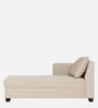 Ethos Velvet Fabric LHS Chaise Lounger In Beige Finish