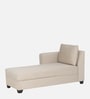Ethos Velvet Fabric LHS Chaise Lounger In Beige Finish