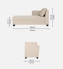 Ethos Velvet Fabric LHS Chaise Lounger In Beige Finish