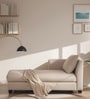 Ethos Velvet Fabric LHS Chaise Lounger In Beige Finish