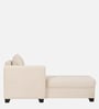 Ethos Velvet Fabric LHS Chaise Lounger In Beige Finish