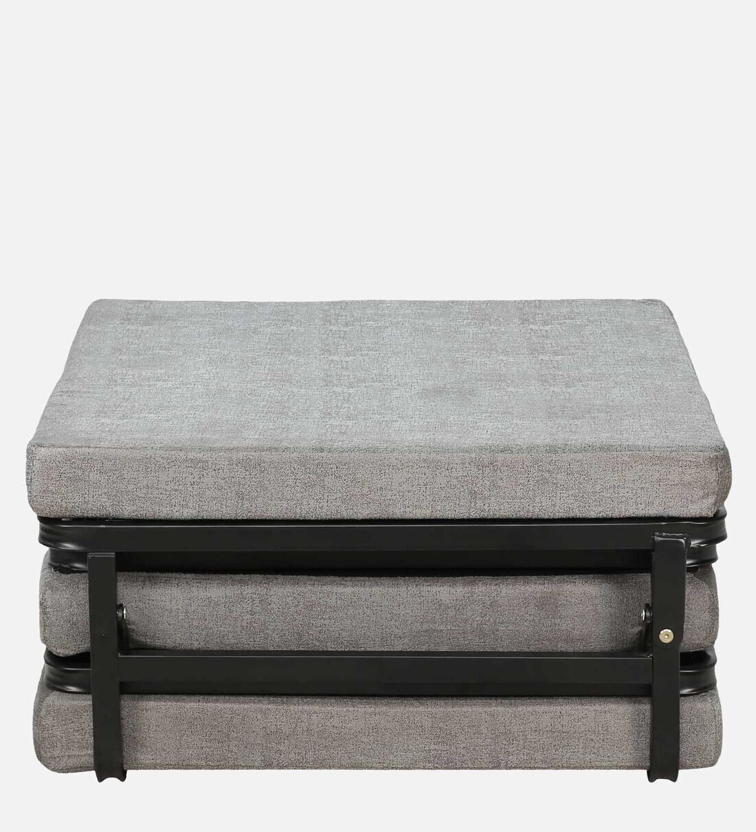 Buy Eurasia Metal Folding Bed in Black Finish with Mattress By Mintwud Online Folding Beds