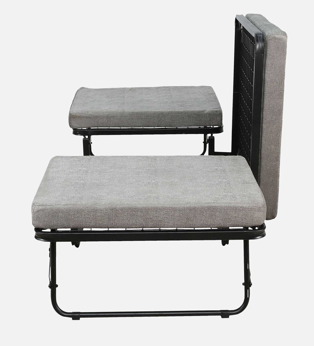 Buy Eurasia Metal Folding Bed in Black Finish with Mattress By Mintwud Online Folding Beds