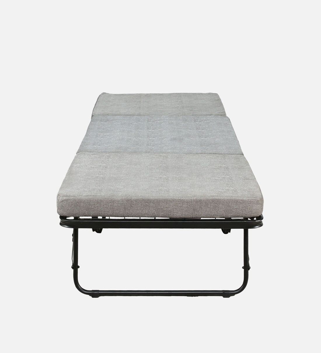 Buy Eurasia Metal Folding Bed in Black Finish with Mattress By Mintwud