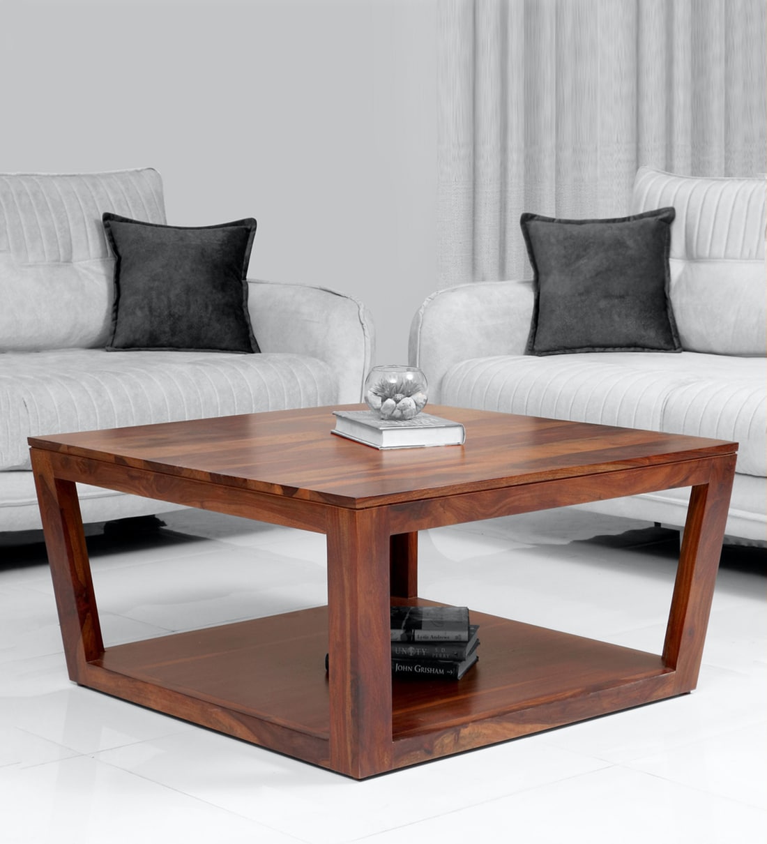 Buy Euro Coffee Table in Walnut Finish by Evok Online Square Coffee