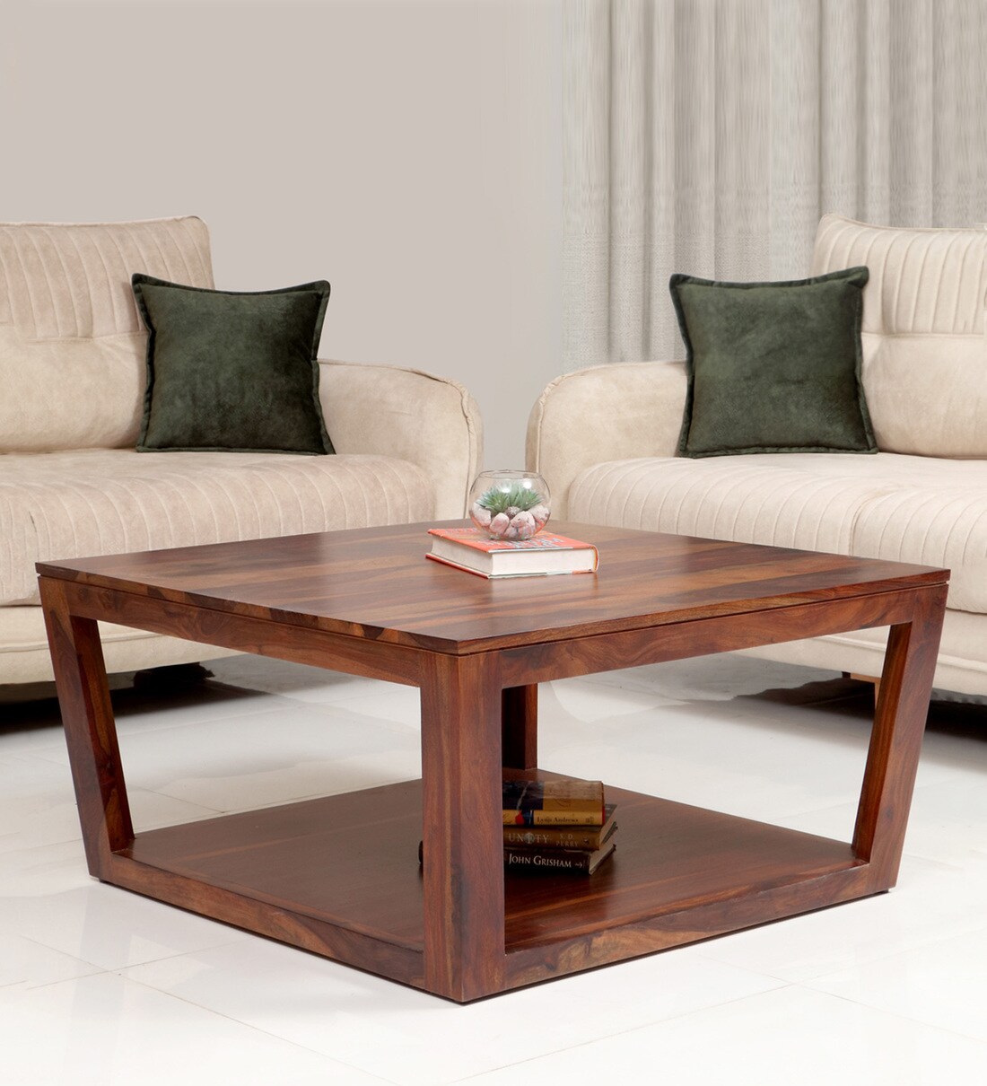 Buy Euro Coffee Table in Walnut Finish by Evok Online Square Coffee