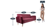 European Velvet 3 Seater Sofa in Crimson Colour