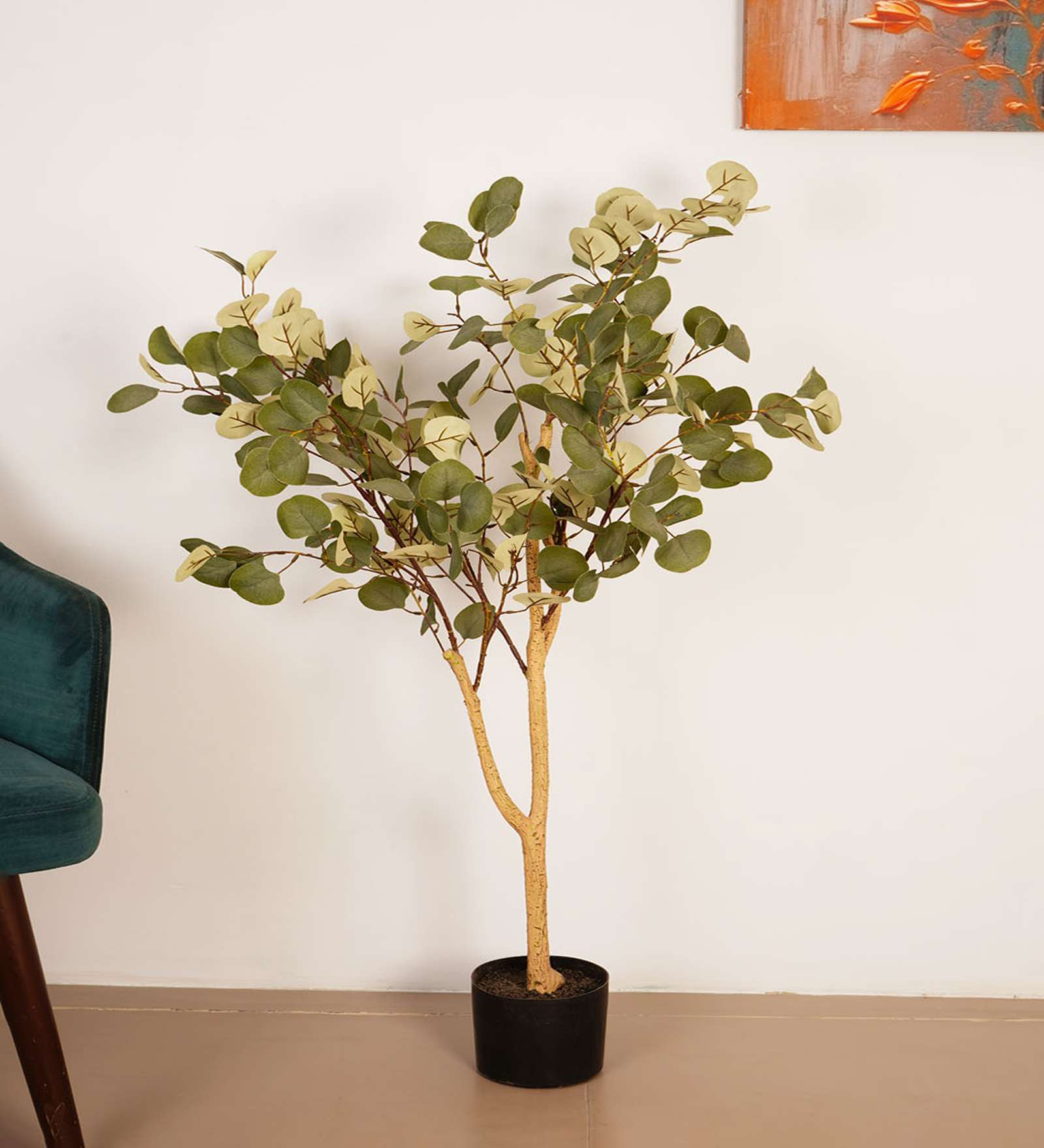 Artificial Eucalyptus Plant with Black Pot