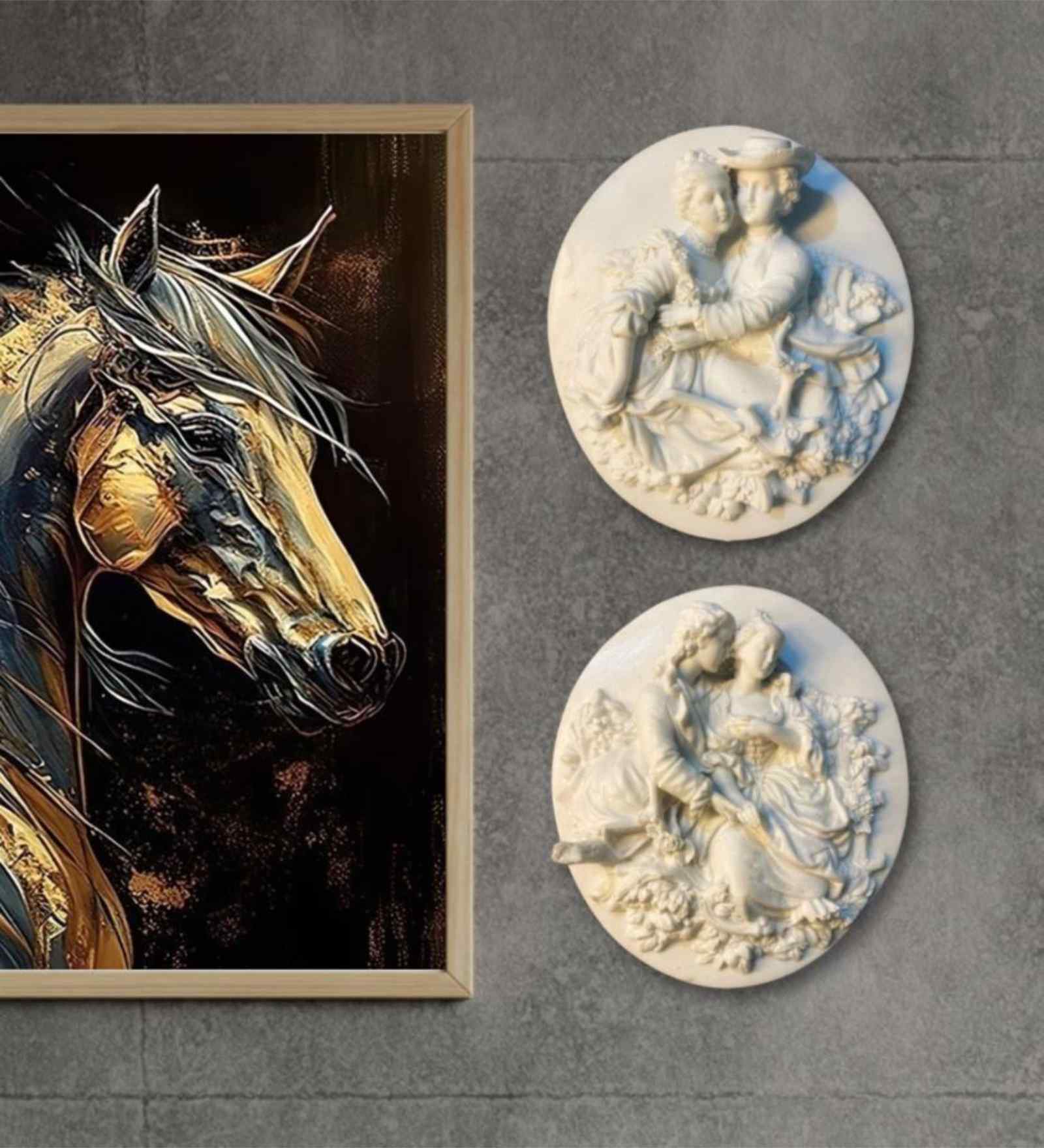 European Theme 3D Sculpture Set of 2 Wall Arts
